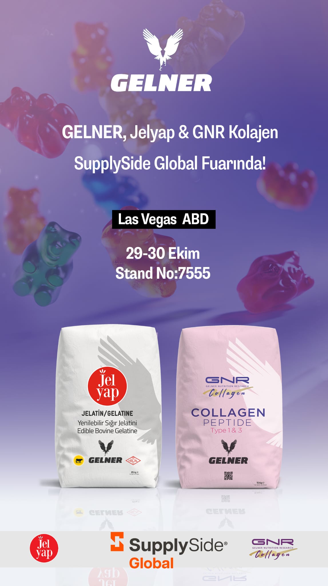 GELNER Gıda A.Ş. - GELNER, Jelyap & GNR Kolajen SupplySide Global Fuarında!
